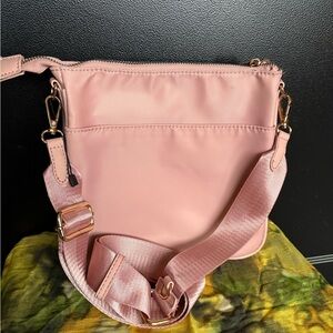 Blush Pink Crossbody Bag with Wide Adjustable Strap